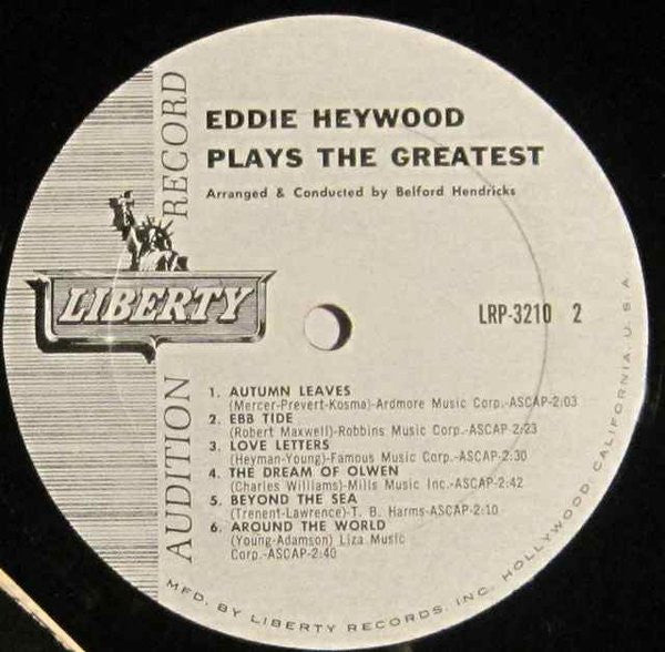 Eddie Heywood : Eddie Heywood Plays The Greatest! (LP, Mono, Promo)