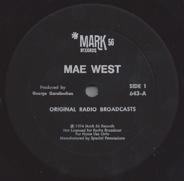 Mae West : Original Radio Broadcasts (LP, Comp)