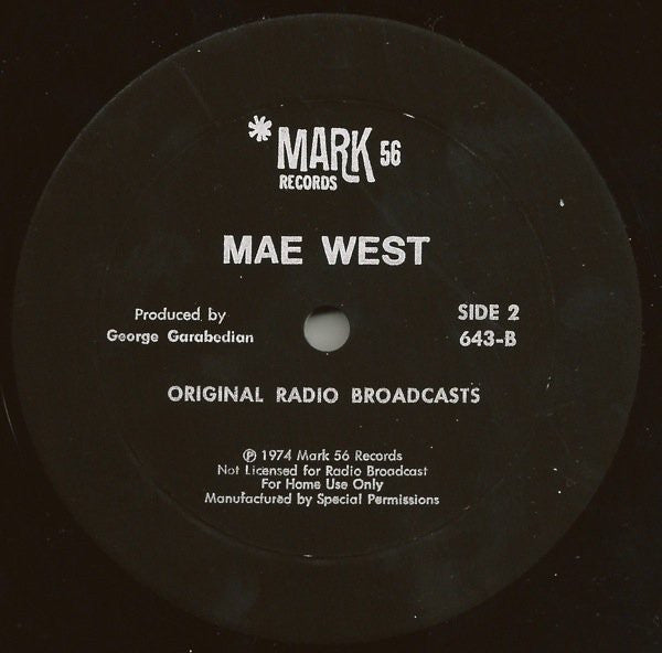 Mae West : Original Radio Broadcasts (LP, Comp)