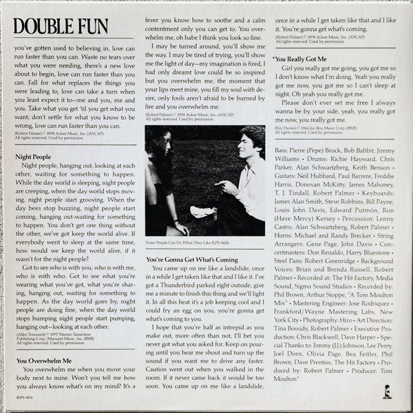 Robert Palmer : Double Fun (LP, Album, San)