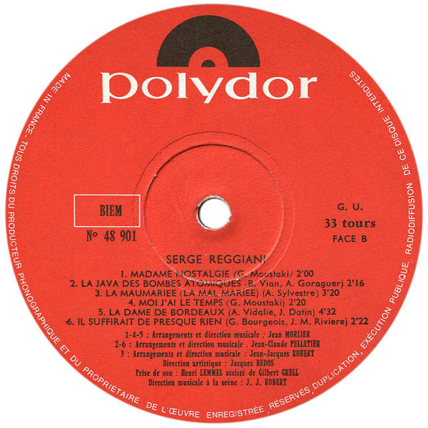Serge Reggiani : Serge Reggiani (LP, Album, Gat)