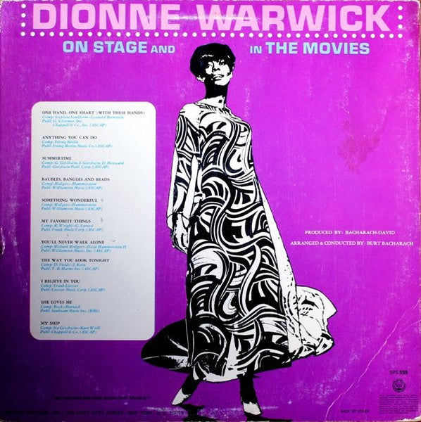 Dionne Warwick : On Stage And In The Movies (LP, Album)