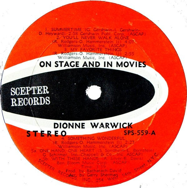 Dionne Warwick : On Stage And In The Movies (LP, Album)