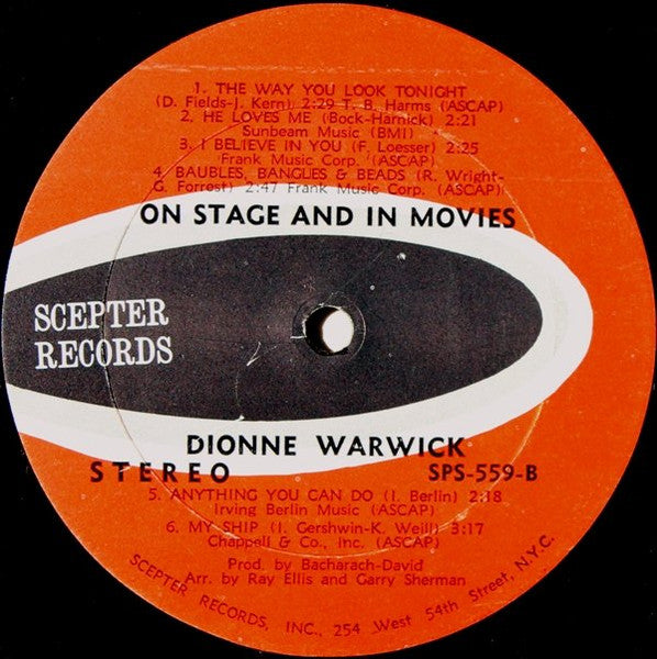 Dionne Warwick : On Stage And In The Movies (LP, Album)