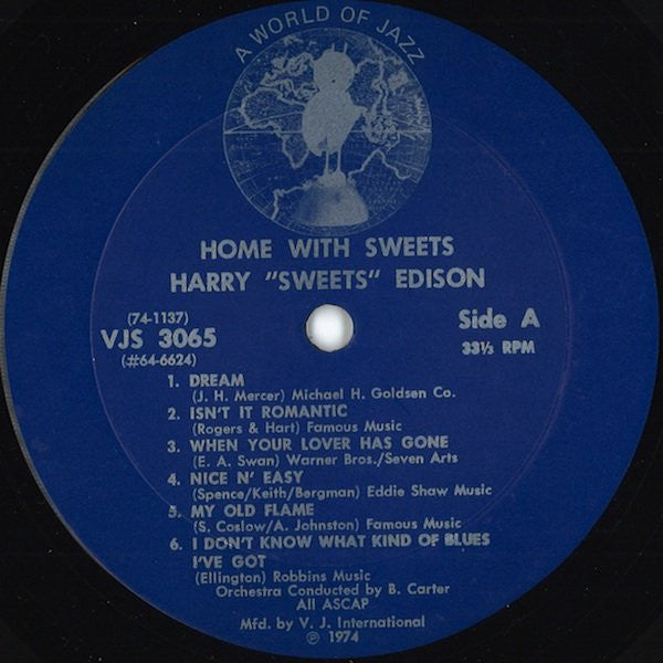 Harry "Sweets" Edison* : Home With Sweets (LP, RE)