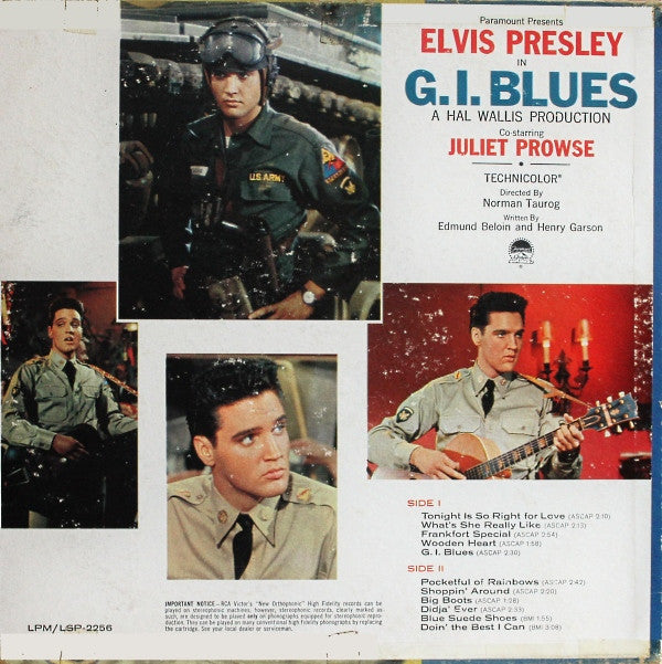 Elvis* : G. I. Blues (LP, Album, Mono, RP, Roc)