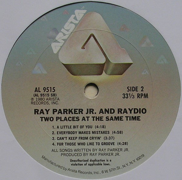 Ray Parker Jr. And Raydio : Two Places At The Same Time (LP, Album, Ter)