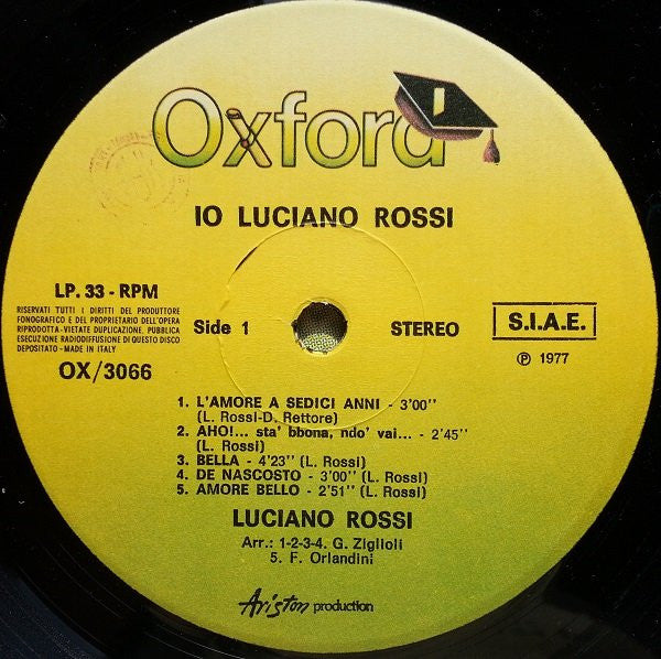 Luciano Rossi : Io (LP, Comp)