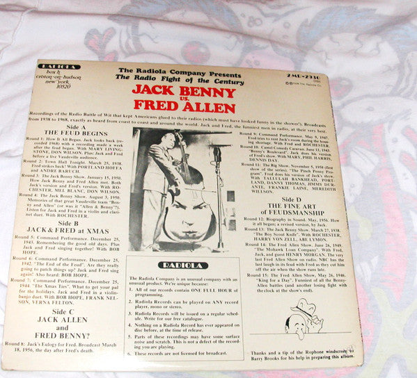 Jack Benny & Fred Allen (2) : The Radio Fight Of The Century (Jack Benny Vs Fred Allen) (2xLP)
