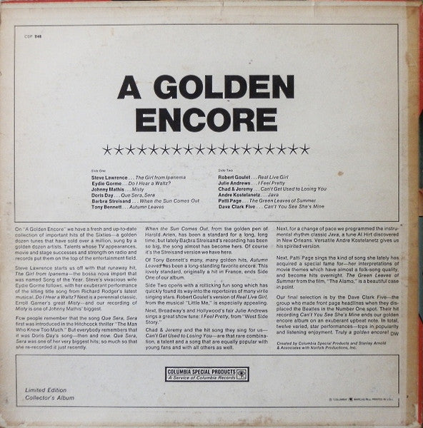 Various : A Golden Encore! (LP, Comp, Mono, Sto)