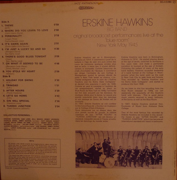 Erskine Hawkins Big Band* : Original Broadcast Performances Live At The "Blue Room", New York May 1945 (LP, Album)