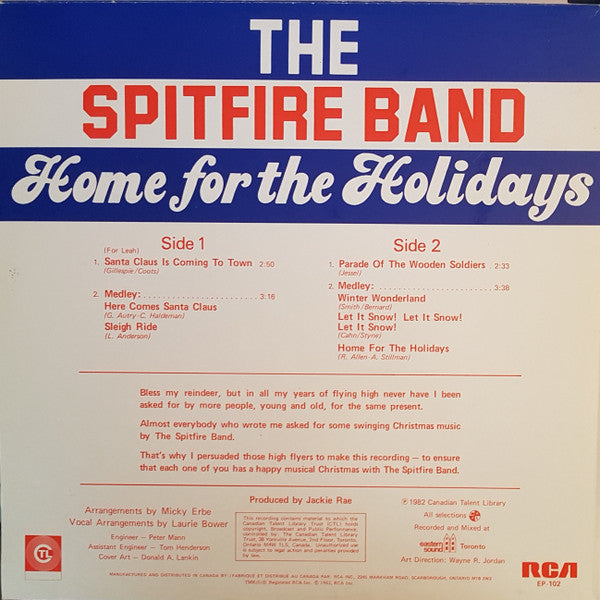 The Spitfire Band : Home For The Holidays (12", EP)