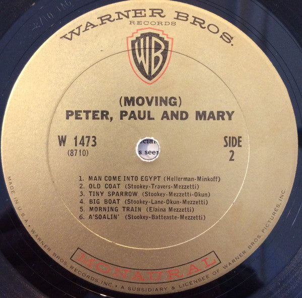 Peter, Paul & Mary : (Moving) (LP, Album, Mono, RE)