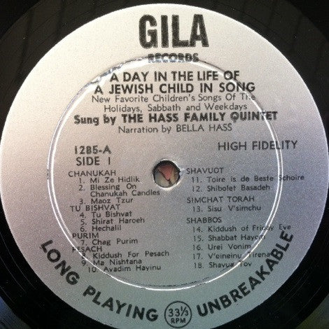 Hass Family Quintet : A Day In The Life Of A Jewish Child In Song (LP)