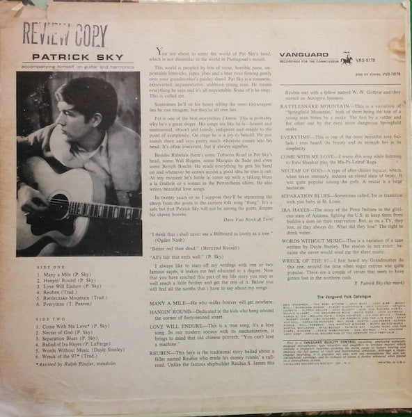 Patrick Sky : Patrick Sky (LP, Album, Mono)