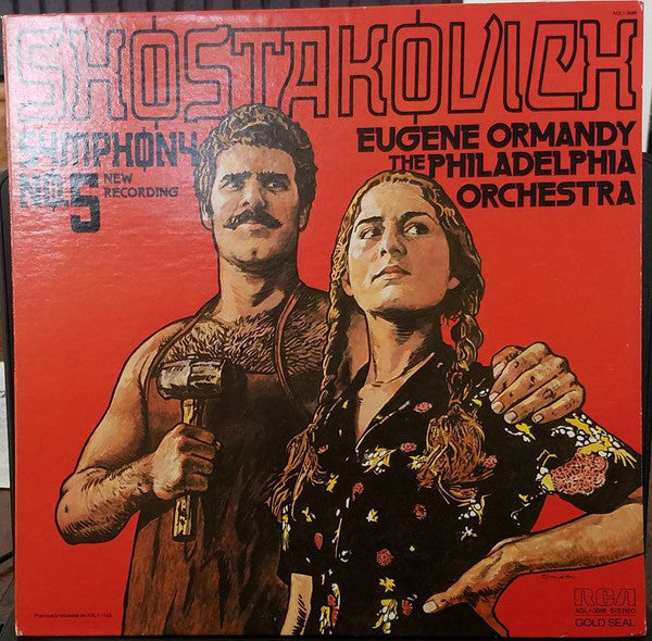 Shostakovich* - Eugene Ormandy, The Philadelphia Orchestra : Symphony No. 5 (LP, Album, RE)