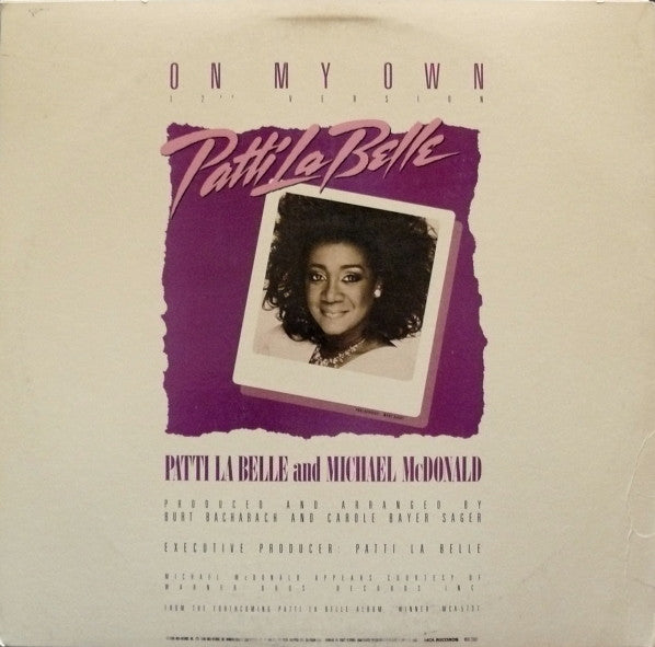 Patti La Belle* And Michael McDonald : On My Own (12" Version) (12", Pin)