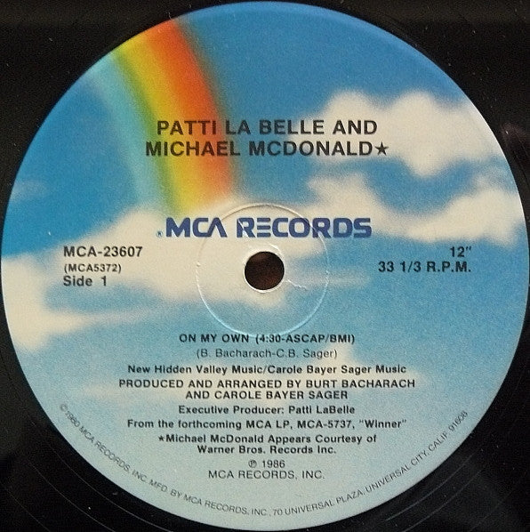 Patti La Belle* And Michael McDonald : On My Own (12" Version) (12", Pin)