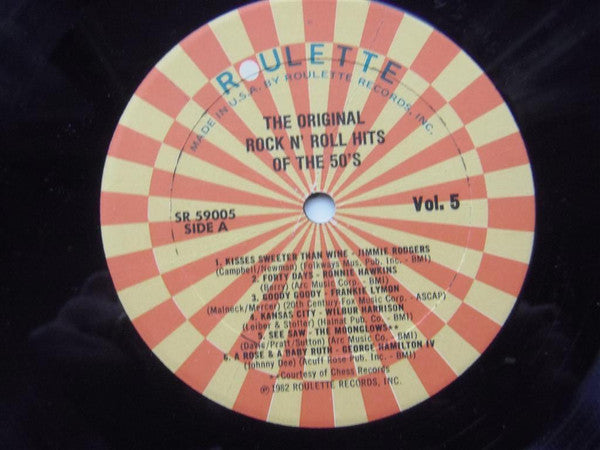 Various : The Original Rock N Roll Hits Of The 50's Vol. 5 (LP, Comp)