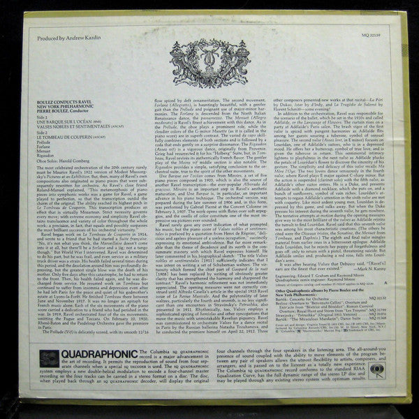Boulez* Conducts Ravel*, New York Philharmonic : Boulez Conducts Ravel, Vol. 2 (LP, Album, Quad)
