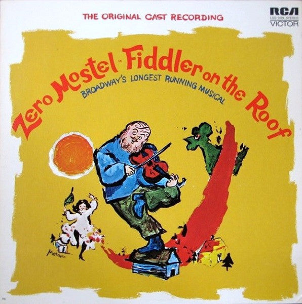 Original Broadway Cast* : Zero Mostel In Fiddler On The Roof (The Original Cast Recording) (LP, Album, RE, Hol)