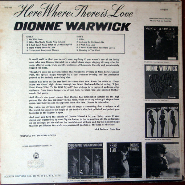 Dionne Warwick : Here, Where There Is Love (LP, Album, Mon)