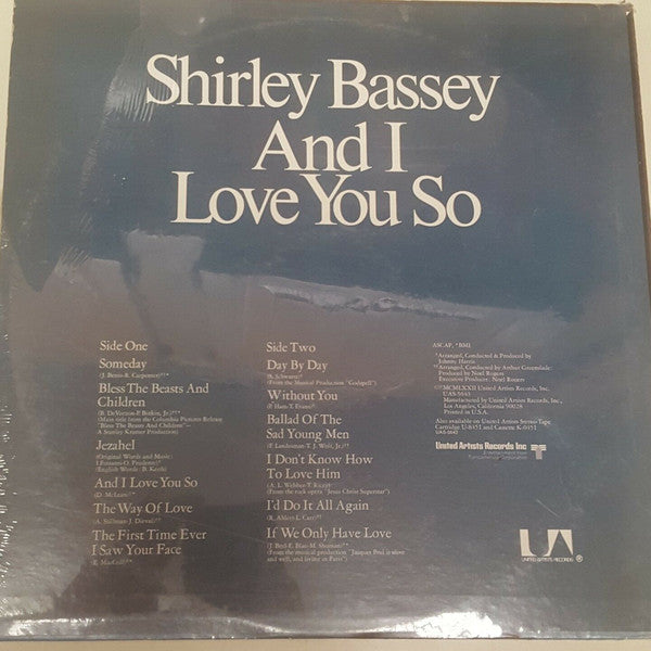 Shirley Bassey : And I Love You So (LP, Album)