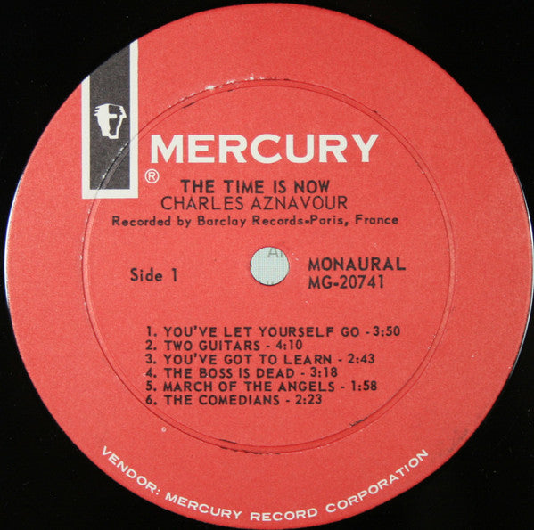 Charles Aznavour : The Time Is Now (LP, Album, Mono, RP)