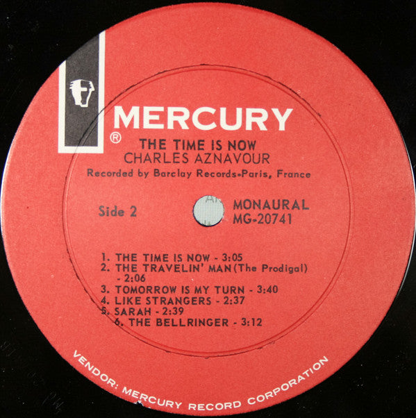 Charles Aznavour : The Time Is Now (LP, Album, Mono, RP)