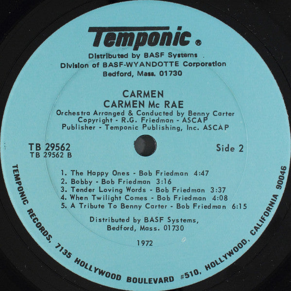 Carmen McRae : Carmen (LP, Album, Gat)