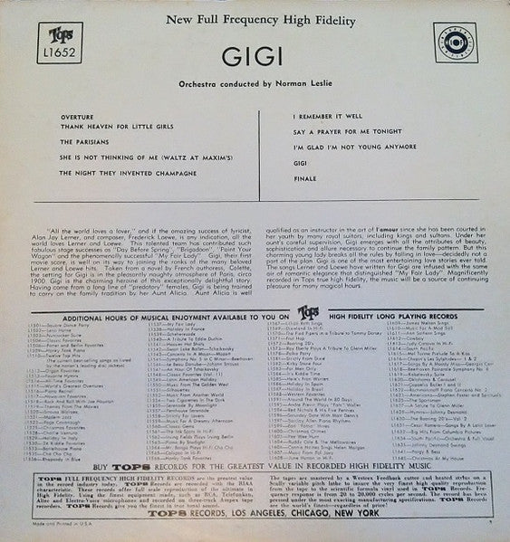 Alan Jay Lerner, Frederick Loewe, Norman Leslie Orchestra : Gigi (LP, Album)