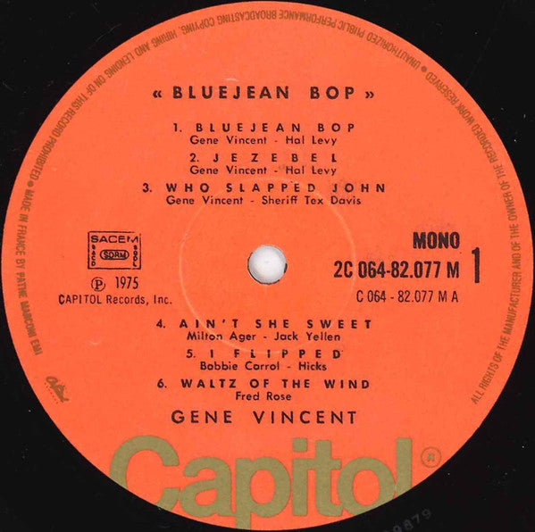 Gene Vincent And His Blue Caps* : Bluejean Bop (LP, Album, Mono, RE)