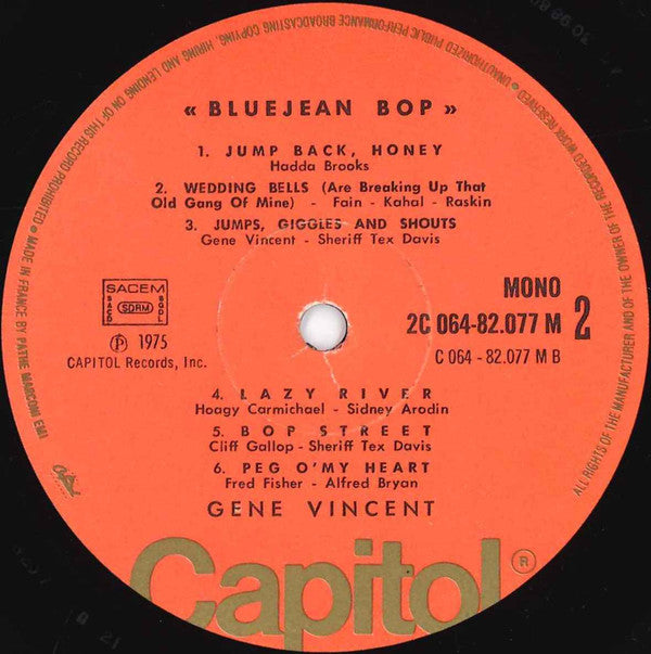 Gene Vincent And His Blue Caps* : Bluejean Bop (LP, Album, Mono, RE)