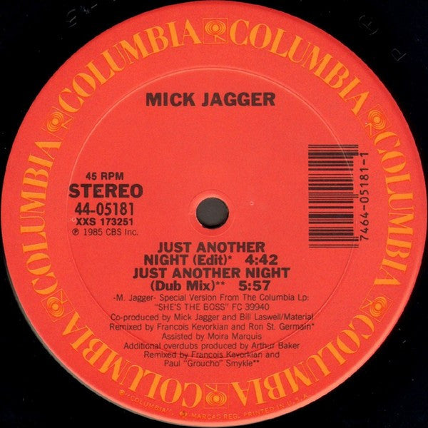 Mick Jagger : Just Another Night (12")