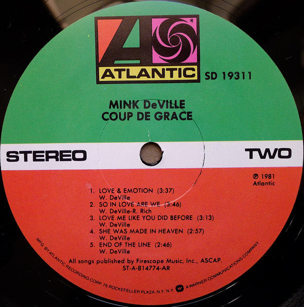 Mink DeVille : Coup De Grâce (LP, Album, All)
