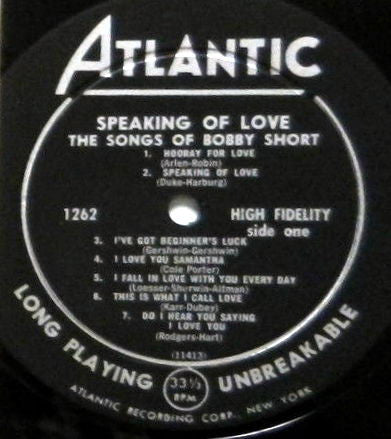 Bobby Short : Speaking of Love The Songs of Bobby Short (LP, Mono)