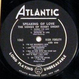 Bobby Short : Speaking of Love The Songs of Bobby Short (LP, Mono)