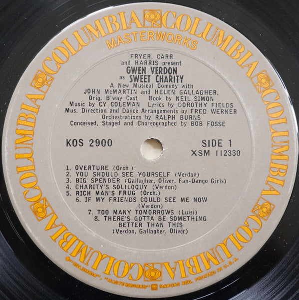"Sweet Charity" Original Broadway Cast, Gwen Verdon : Sweet Charity (A New Musical Comedy) (LP, Album, RE)