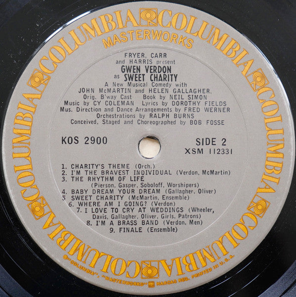 "Sweet Charity" Original Broadway Cast, Gwen Verdon : Sweet Charity (A New Musical Comedy) (LP, Album, RE)