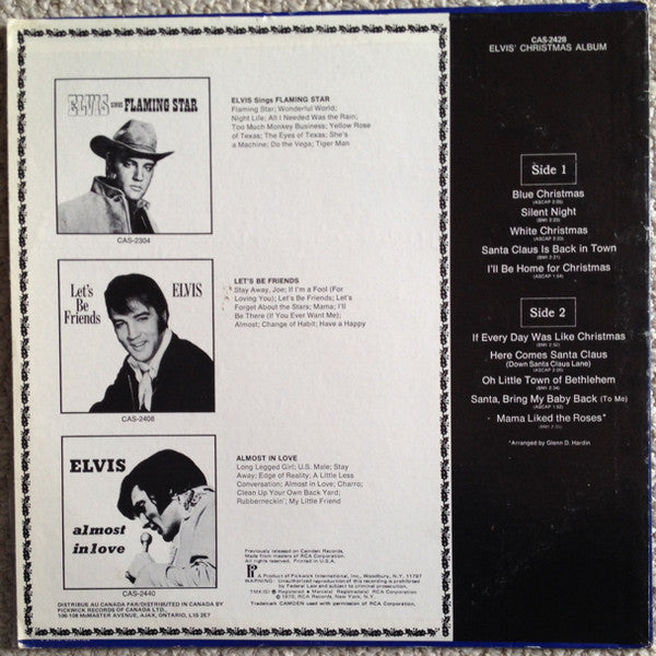 Elvis Presley : Elvis' Christmas Album (LP, Album, Mono, RE)
