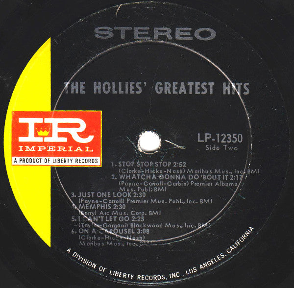 The Hollies : The Hollies' Greatest Hits (LP, Comp, RCA)
