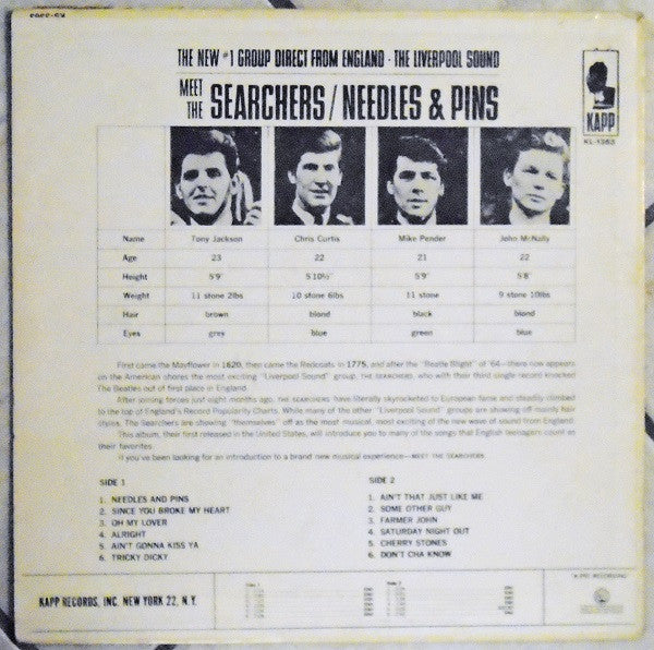 The Searchers : Meet The Searchers (LP, Album, Mono, All)