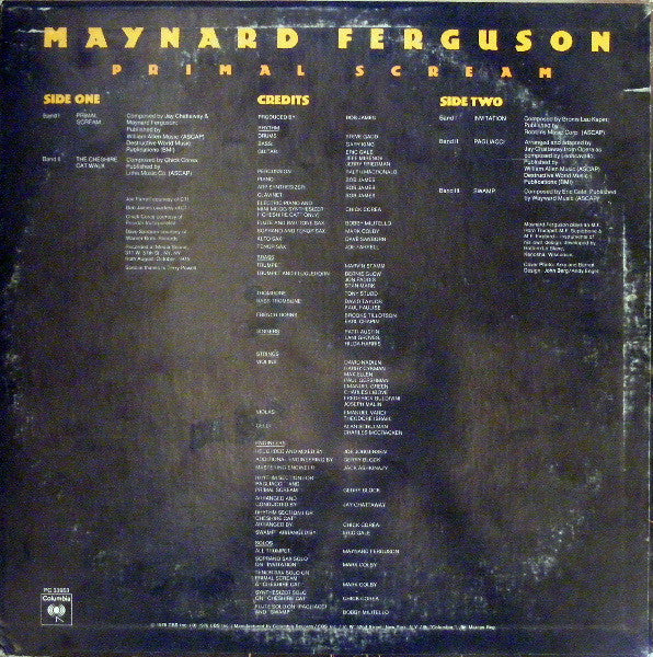 Maynard Ferguson : Primal Scream (LP, Album, RE, Car)