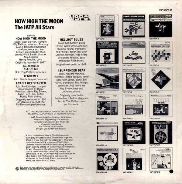 The JATP All Stars* : How High The Moon (LP, Comp, Mono)
