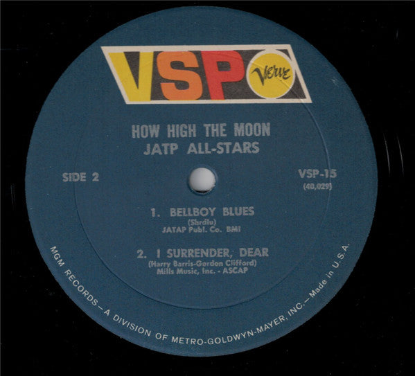 The JATP All Stars* : How High The Moon (LP, Comp, Mono)