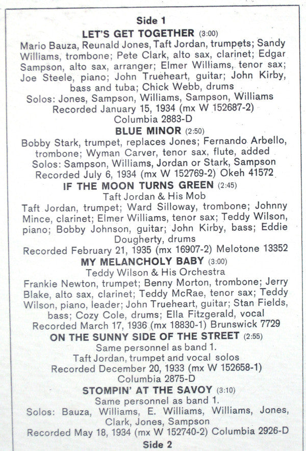 Chick Webb : The Immortal Chick Webb / Stompin' At The Savoy (LP, Comp, Mono)