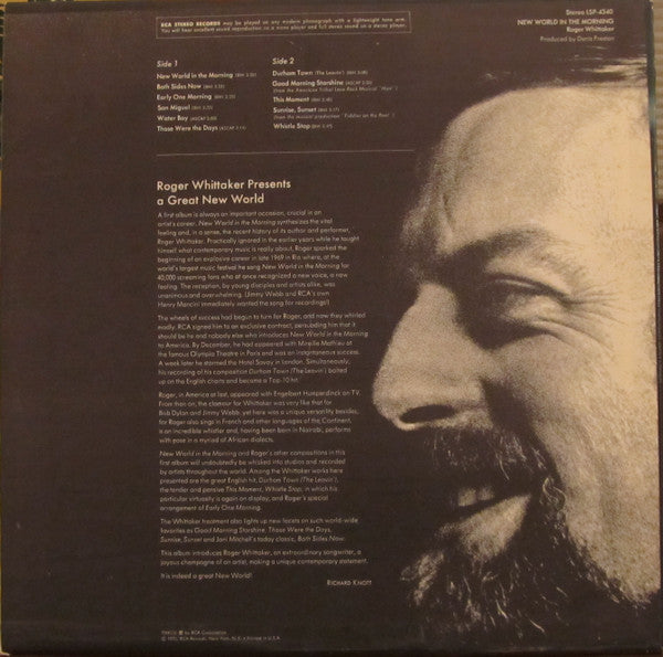 Roger Whittaker : New World In The Morning (LP, Album)