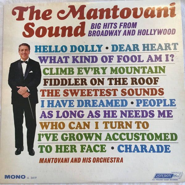 Mantovani And His Orchestra : The Mantovani Sound-Big Hits From Broadway And Hollywood (LP, Mono)