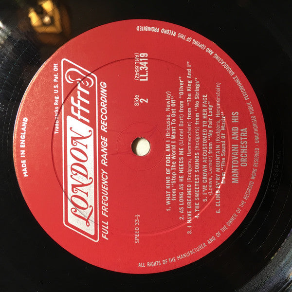 Mantovani And His Orchestra : The Mantovani Sound-Big Hits From Broadway And Hollywood (LP, Mono)