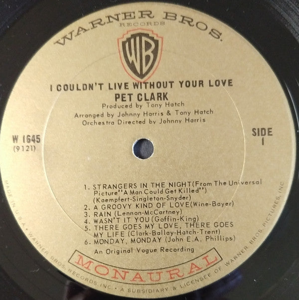 Pet Clark* : I Couldn't Live Without Your Love (LP, Album, Mono, Pit)